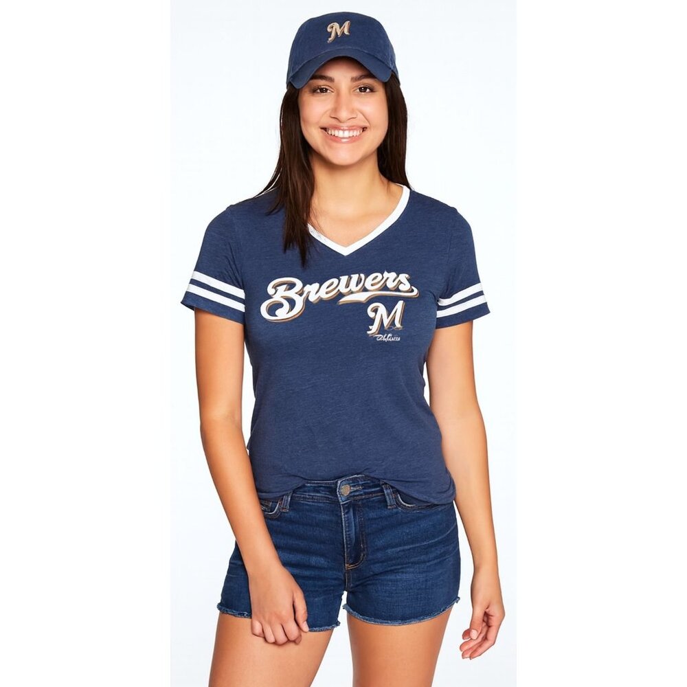 MAJOR LEAGUE BASEBALL MLB Milwaukee Brewers Shirt Top Girls Size Extra Large